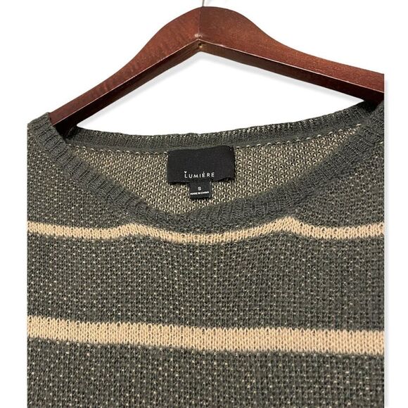 Lumiere Charcoal and Tan Cozy Pattern Sweater, Size S - Picture 3 of 8